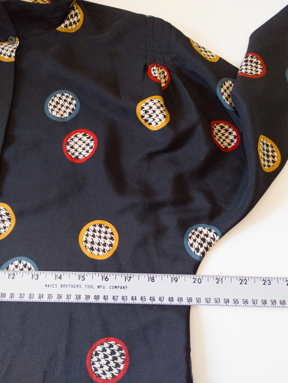 Serge Nancel Paris Vintage Geometric Circle Print Button Down Blouse Size 40 - Picture 6 of 10
